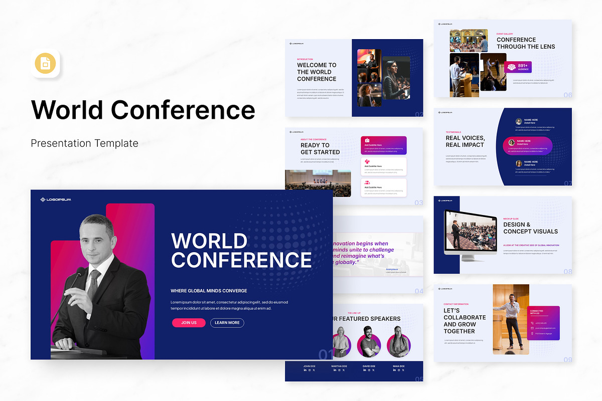 World Conference Google Slides, a Presentation Template by Antstheme (Photo 1 of 3)
