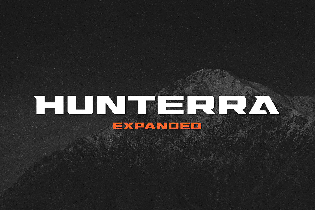 Hunterra - Heavy Expanded, a Sans Serif Font by Variatype (Photo 1 of 8)