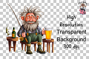 Quirky Old Fisherman Clipart PNG, a Graphic by Clipart Bloom (Thumbnail 11 of 13)