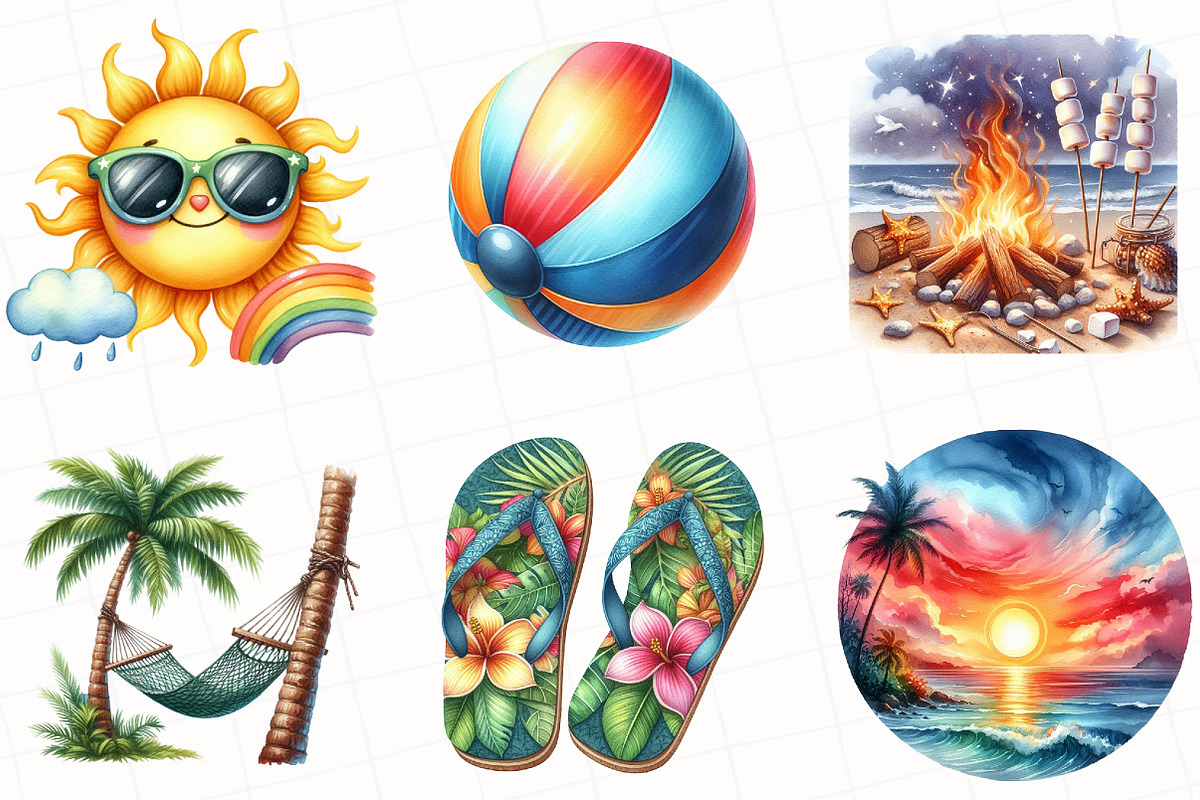 Summer Sublimation Clipart, an Illustration by OK Design (Photo 4 of 5)