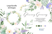 Greenery Bundle with White Flowers, an Illustration by Graphic Blue Bird (Thumbnail 1 of 10)