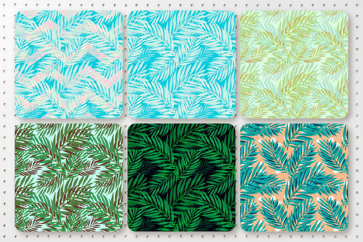 Palm Leaves | 12 Vector Patterns, a Pattern Graphic by Artem Vorotnikov (Photo 5 of 6)