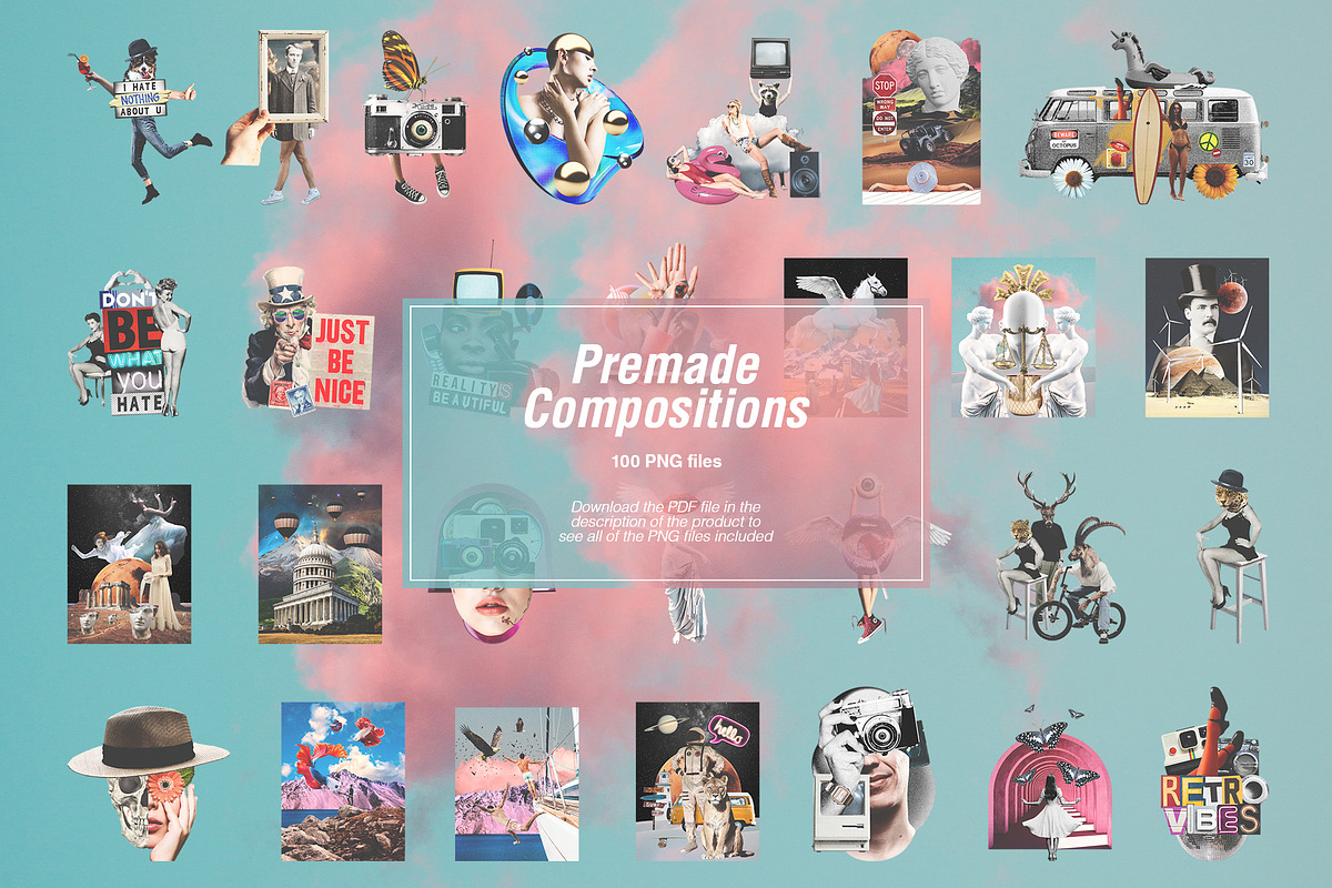 Collage Creator - 1400+ Cutouts, an Object Graphic by Graphicdome (Photo 42 of 47)