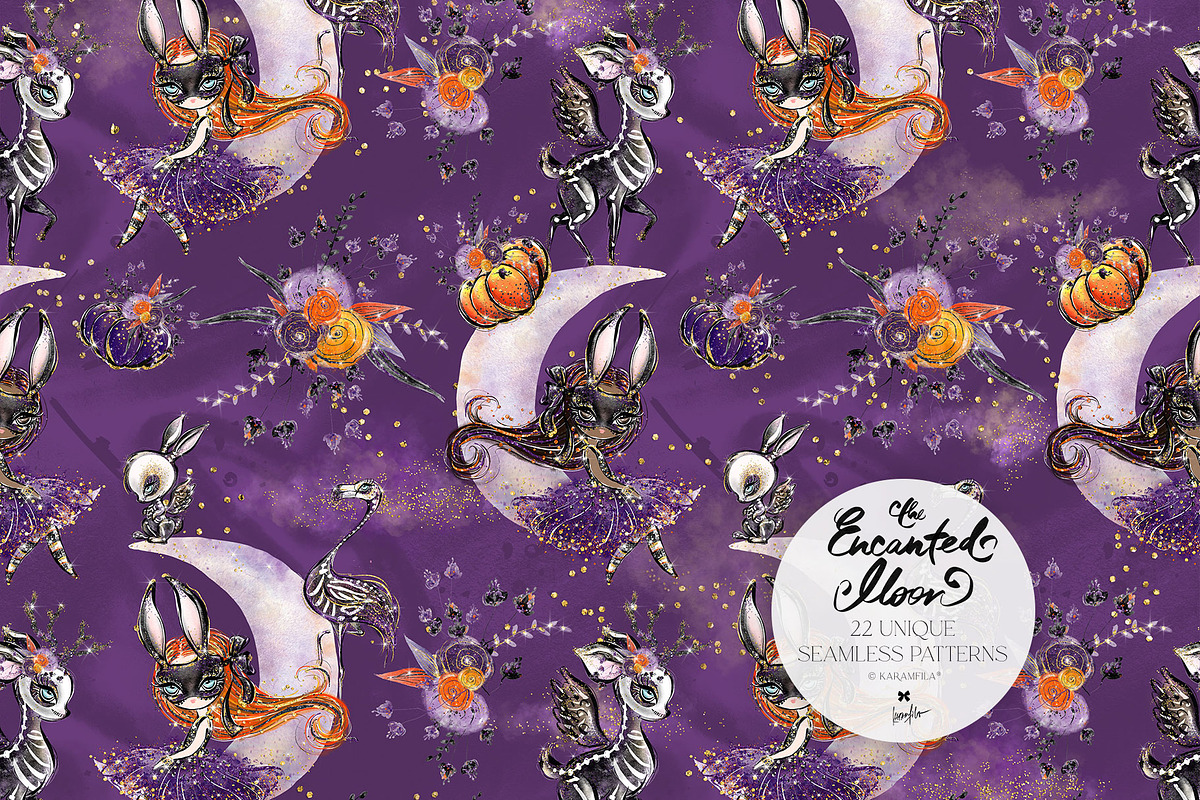 Halloween Gothic Woodland Patterns, a Pattern Graphic by KaramfilaS (Photo 6 of 28)