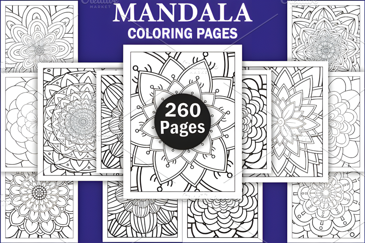 260+ Mandalas Coloring Pages Bundle, a Decorative Illustration by Ink Gallery (Photo 1 of 3)