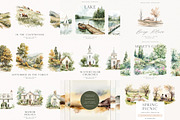 Watercolor Landscapes Bundle, a Decorative Illustration by PeDe Designs (Thumbnail 2 of 14)