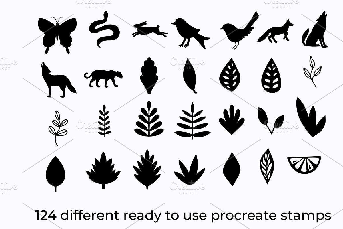 120+ Procreate linocut stamp brushes, a Brush Add-On by laura.design (Photo 3 of 8)