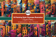 Oil Painting Style Cityscape, a Decorative Illustration by Housui Patterns (Thumbnail 1 of 9)