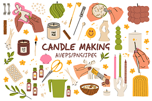 150+ Candle Making Clipart Set