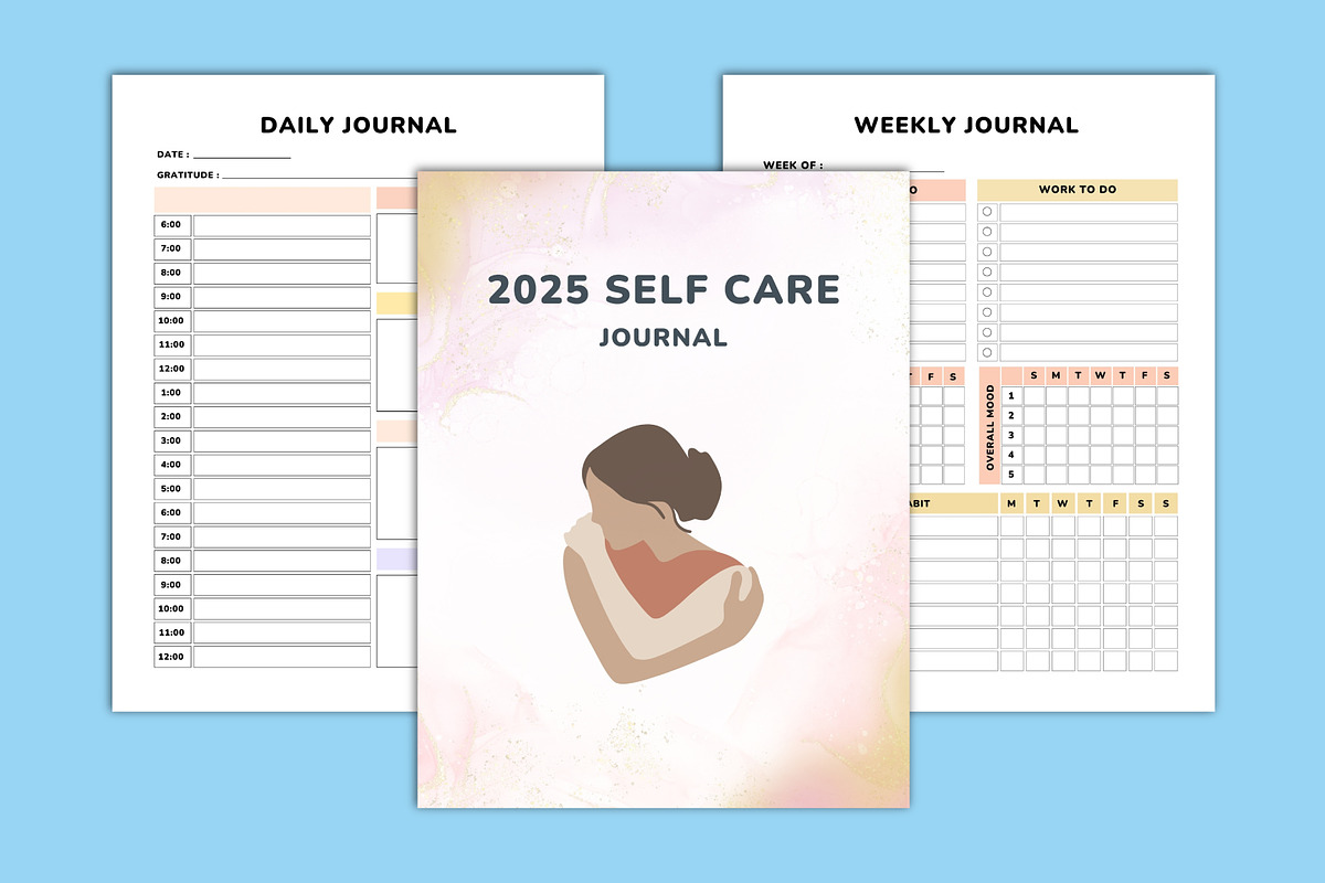 2025 Self Care Journal Canva, a Stationery Template by Designmela01 (Photo 2 of 6)