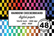 Rainbow Checkers Seamless Patterns, a Pattern Graphic by Running With Foxes (Thumbnail 1 of 9)