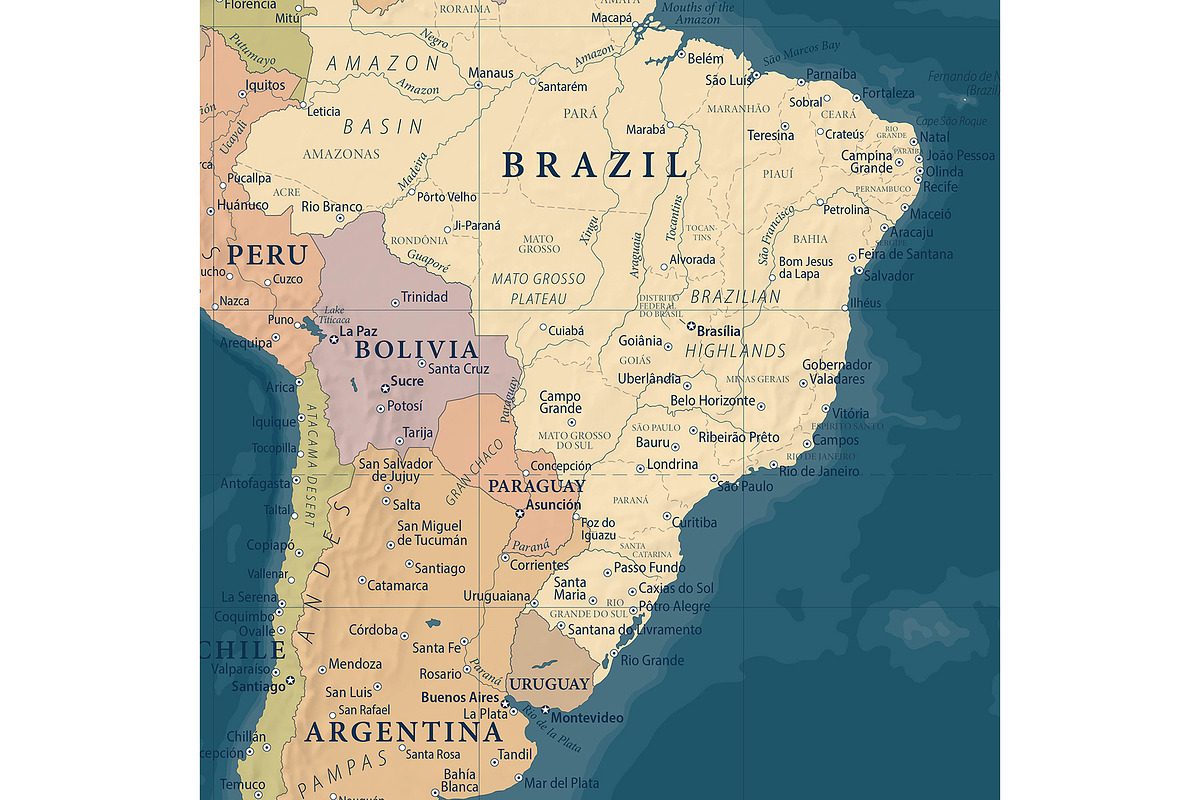 Vector World Map - Large&Detailed, a Decorative Illustration by PorcuPen Works (Photo 2 of 7)