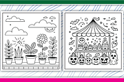 Spooky City Coloring Pages, an Illustration by LightExpress (Thumbnail 2 of 6)