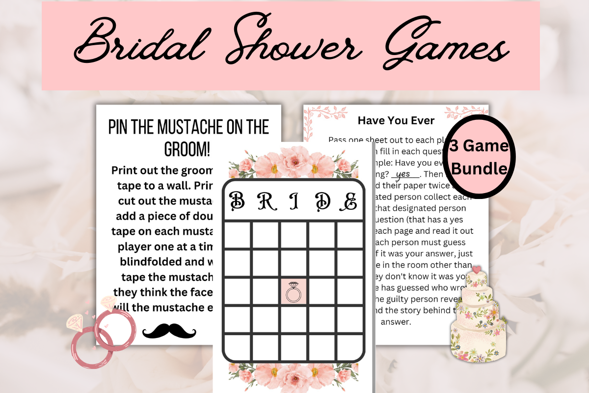 Bridal Shower Games Printable PNG, a Stationery Template by Pixels N Bows (Photo 2 of 3)