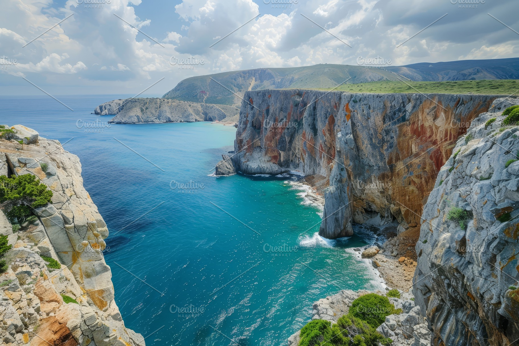 Majestic cliffs rise dramatically fr, a Photo by Tanuart
