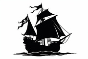 Pirate Ship Silhouette Bundle, an Illustration by jahid234 (Thumbnail 2 of 9)