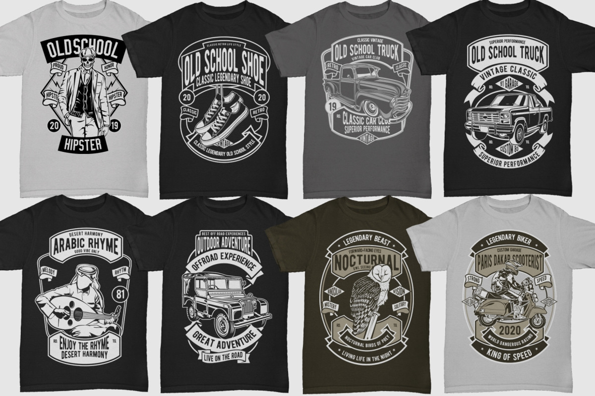 250 Retro Tshirt Designs Bundle #4, an Illustration by roach_graphic (Photo 24 of 34)
