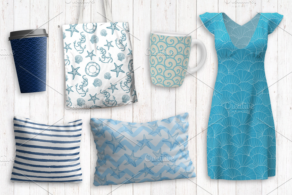 Marine patterns collection, a Pattern Graphic by DruZhi Art (Photo 2 of 2)