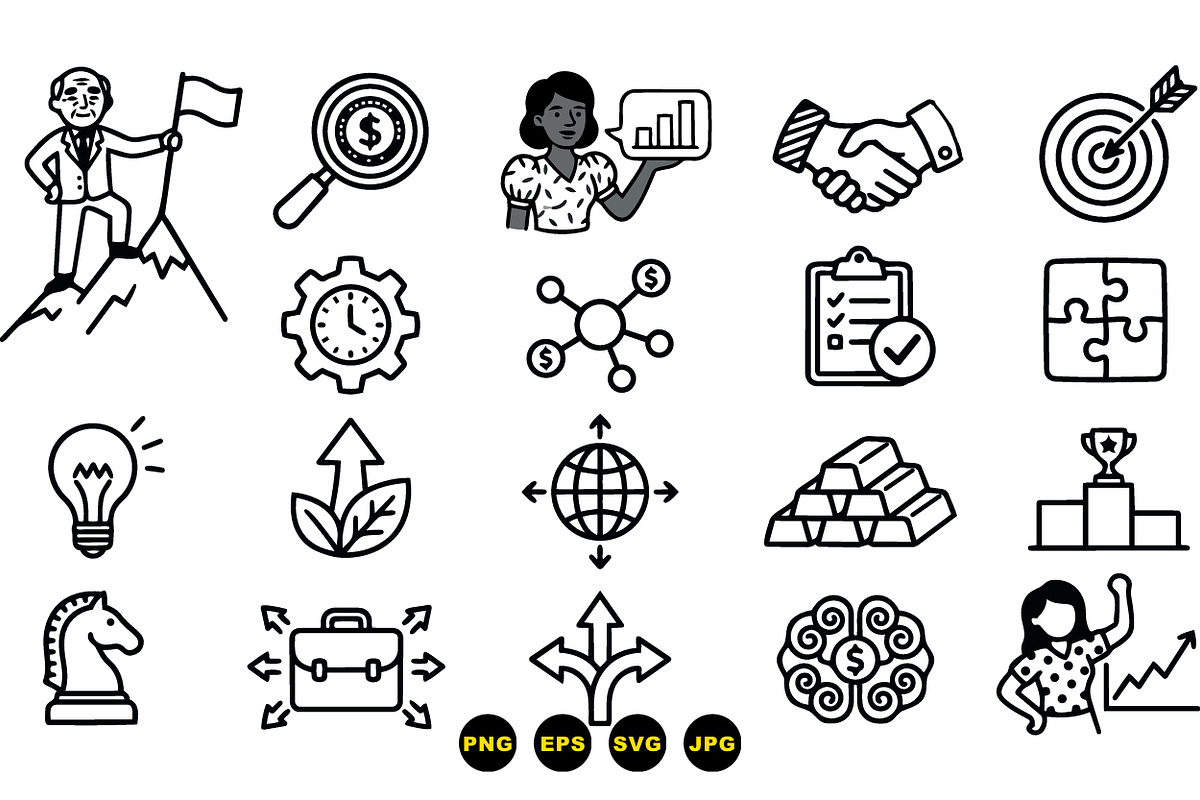Business Strategy Icon Set, an Illustration by designvectx (Photo 2 of 3)