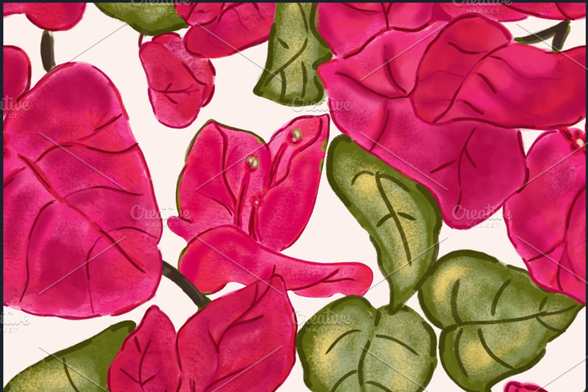 Bougainvillea seamless patterns, a Graphic by Art (Photo 4 of 5)