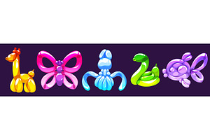 Air balloon animals set isolated on, an Animal Illustration by art PVP - market