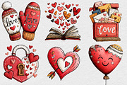 Hand-drawn Valentines Day Clipart, an Illustration by DreamCafeArt (Thumbnail 2 of 6)