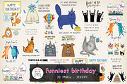 Cat and Animals Funny Birthday PNG, a Graphic by GlitterCraft (Thumbnail 1 of 101)