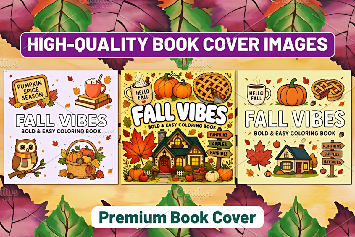 BOLD EASY FALL VIBES COLORING BOOK, a Seasonal Illustration by Design Station (Photo 3 of 4)