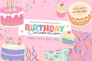 Birthday Celebration Illustrations, a Seasonal Illustration by CreativeChristiana