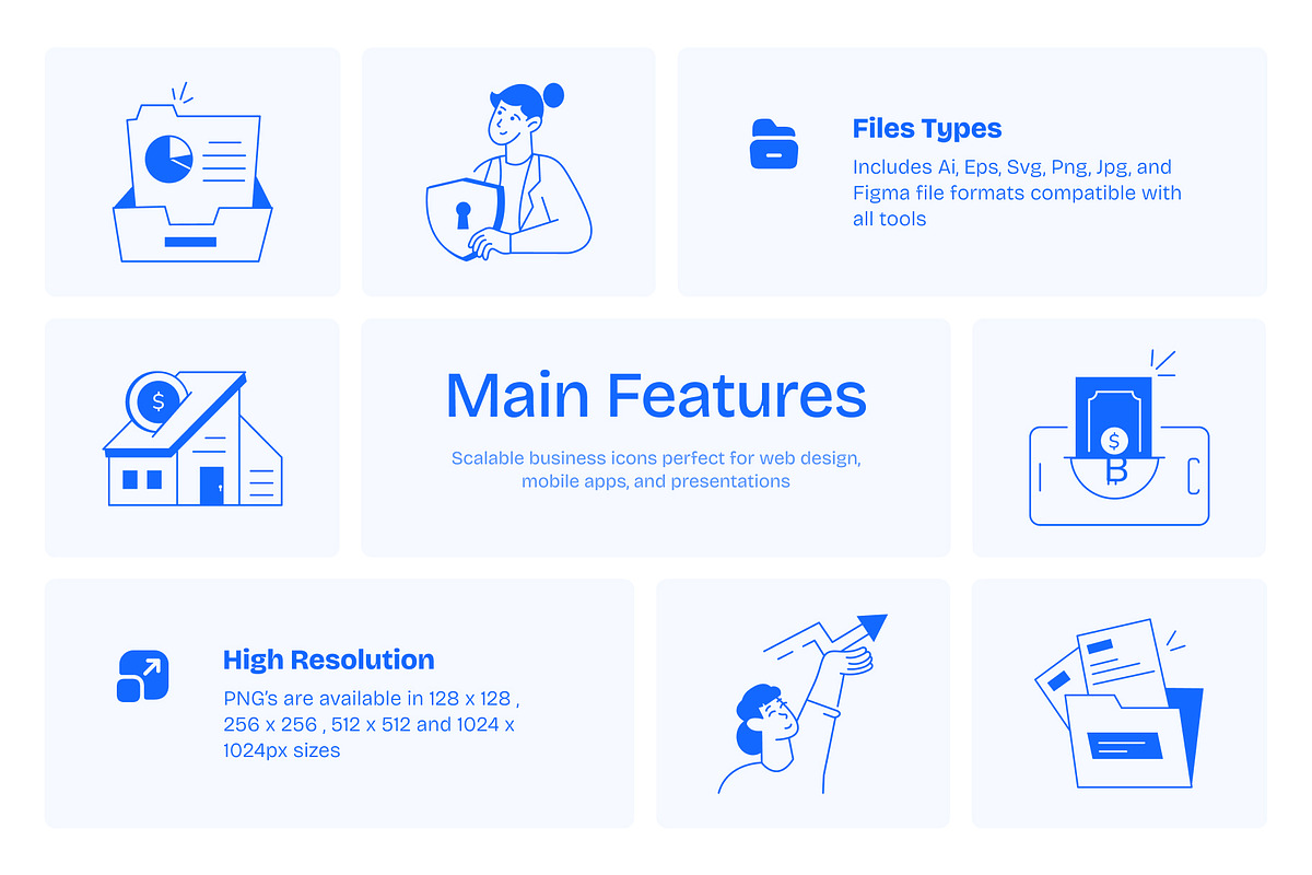 100 Business Icons, an Outline Icon by Vectors Market (Photo 2 of 9)