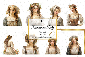 Renaissance Lady Watercolor Clipart