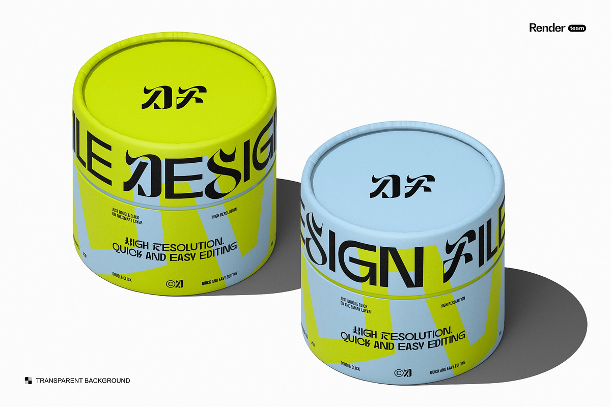 Paper Tube Mockup Set, a Packaging Mockup by Renderteam (Photo 13 of 20)