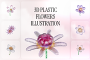 3D Plastic Flowers Illustration, an Object Graphic by Illustrava (Thumbnail 7 of 7)