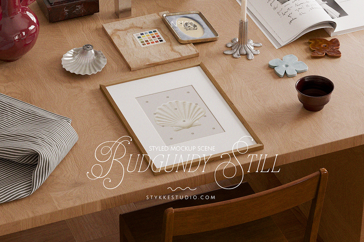 BURGUNDY | frame mockup with mat, a Household Mockup by Stykke Studio (Photo 1 of 10)