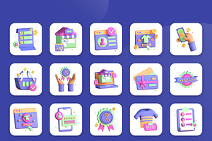 3D Animated Digital Commerce Icons