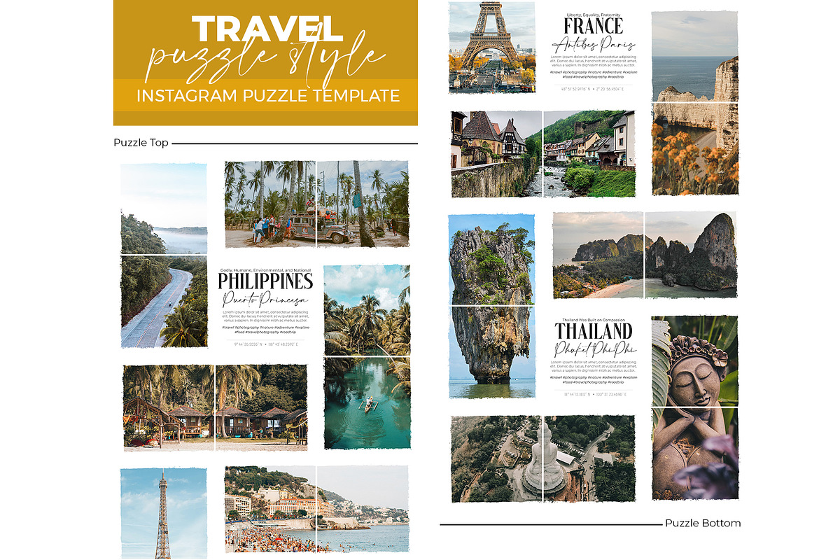 Travel Instagram Puzzle, a Social Media Template by illycreative (Photo 3 of 8)