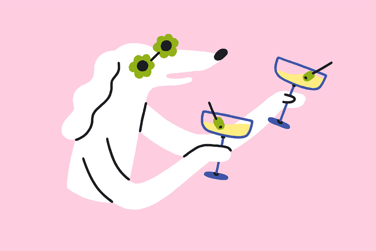 Funny animals drinking alcohol set, an Animal Illustration by Good Studio (Photo 2 of 11)