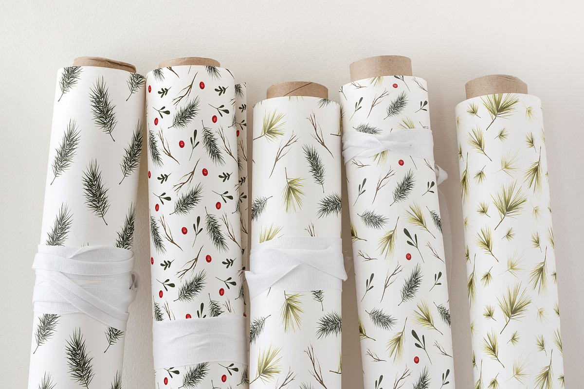 Winter patterns. Watercolor, a Pattern Graphic by Maria's little shop (Photo 2 of 6)