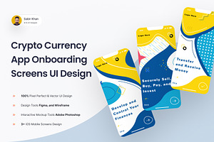 Crypto Currency App Onboarding UI, an App Template by DesignBox