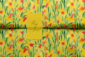 Daffodils Seamless Pattern