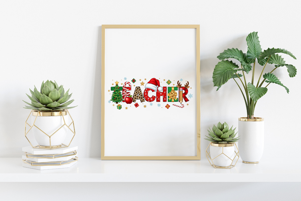 Christmas Teacher PNG, an Illustration by Craft Nest (Photo 3 of 6)