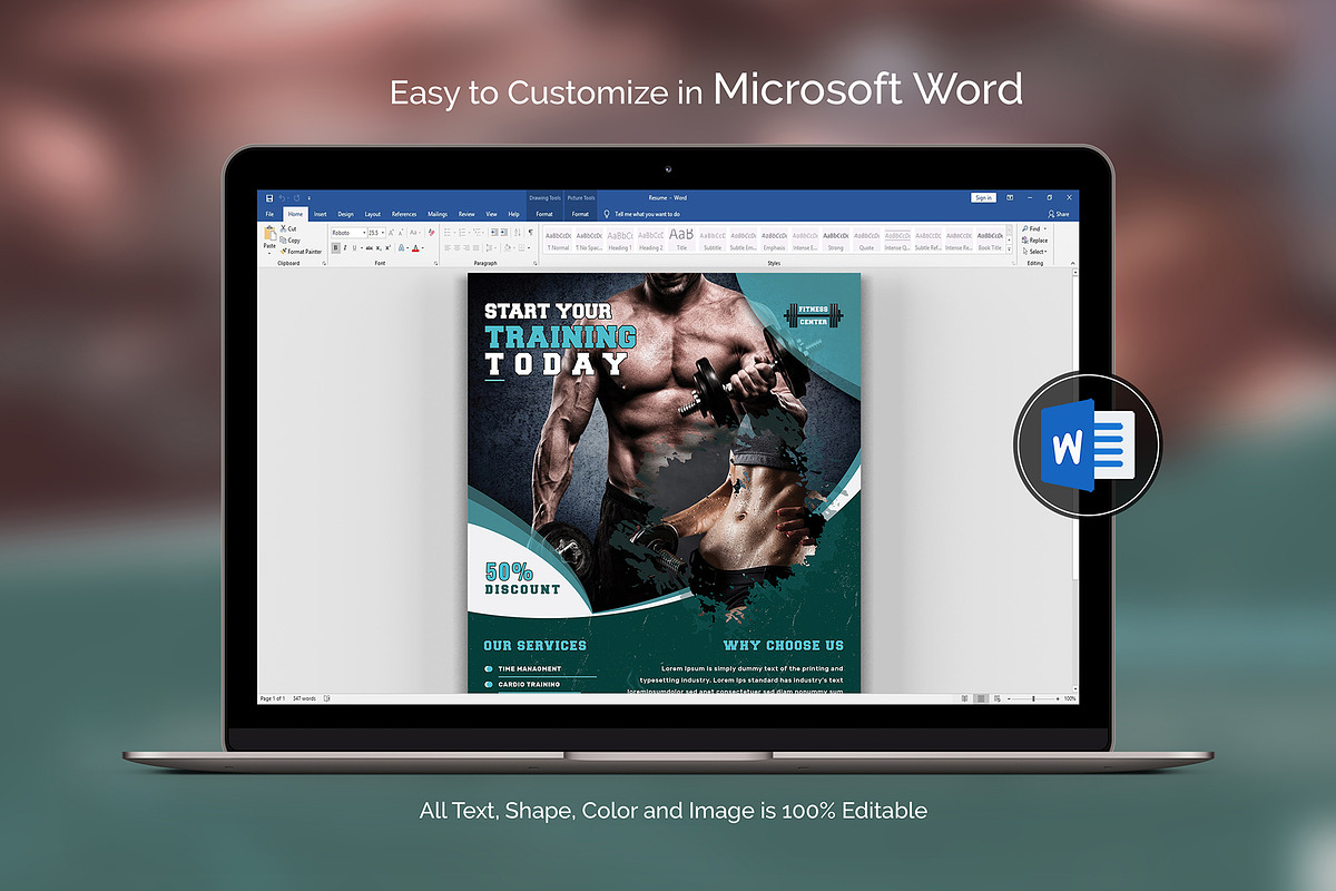 Canva Fitness / Gym Flyer, a Flyer Template by DesignDevisers (Photo 8 of 9)