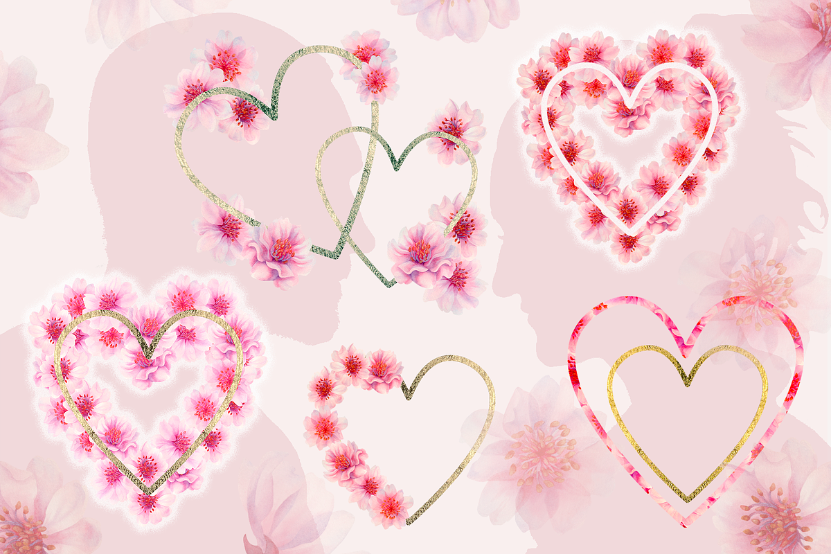 Cherry Blossom Hearts, a Decorative Illustration by EL_SUHOVA (Photo 5 of 15)