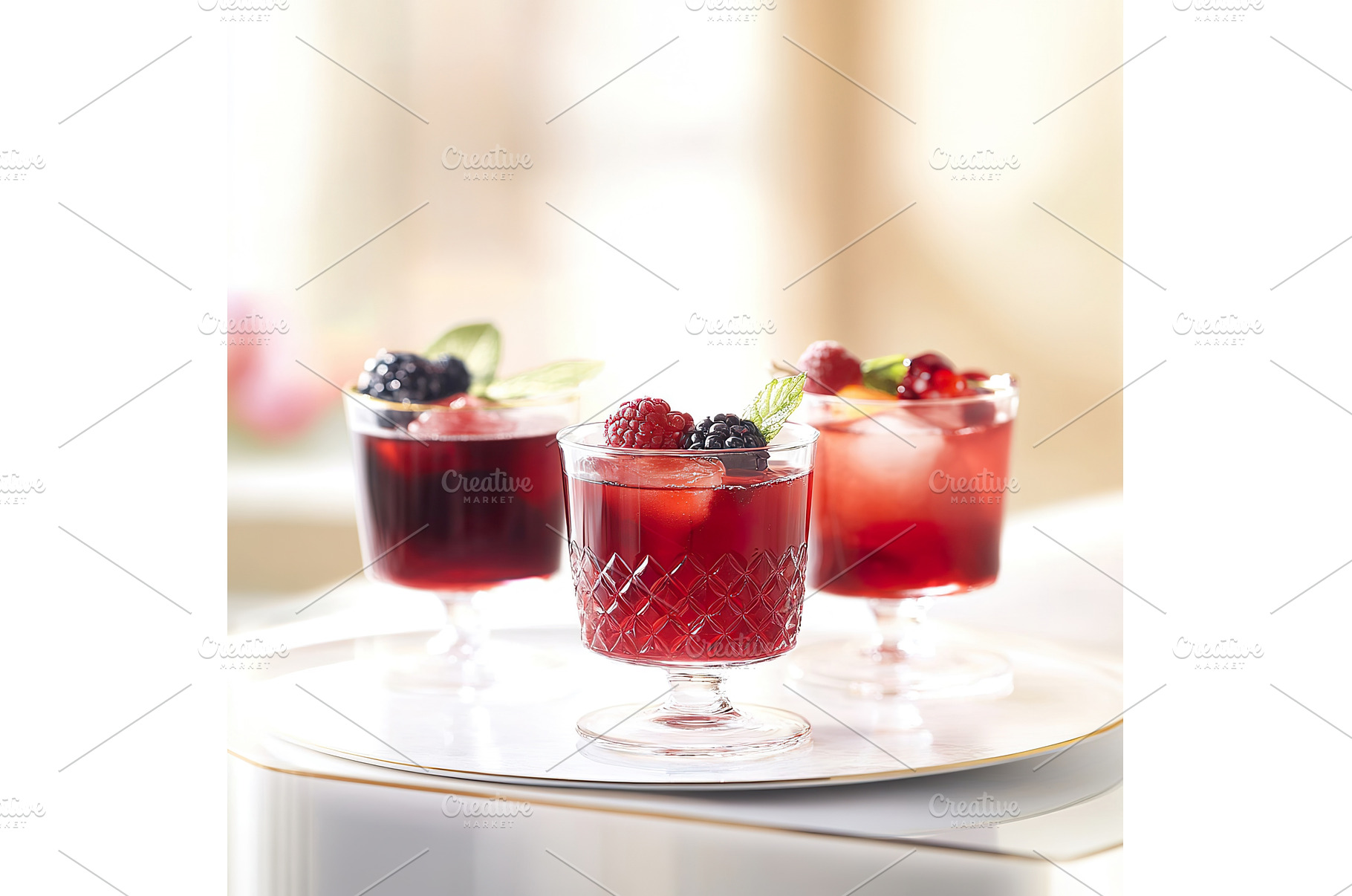 Refreshing mixed berry cocktails, a Food & Drink Photo by Lermont51