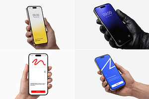 Smartphone in Hand Mockup Bundle, an Android Mockup by graphypix
