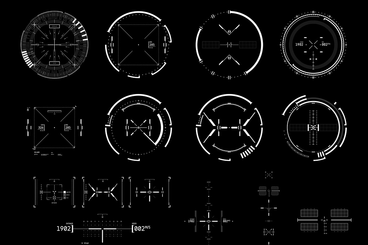 AIMICA: Futuristic HUD Sights pack, an Illustration by TITO (Photo 4 of 4)