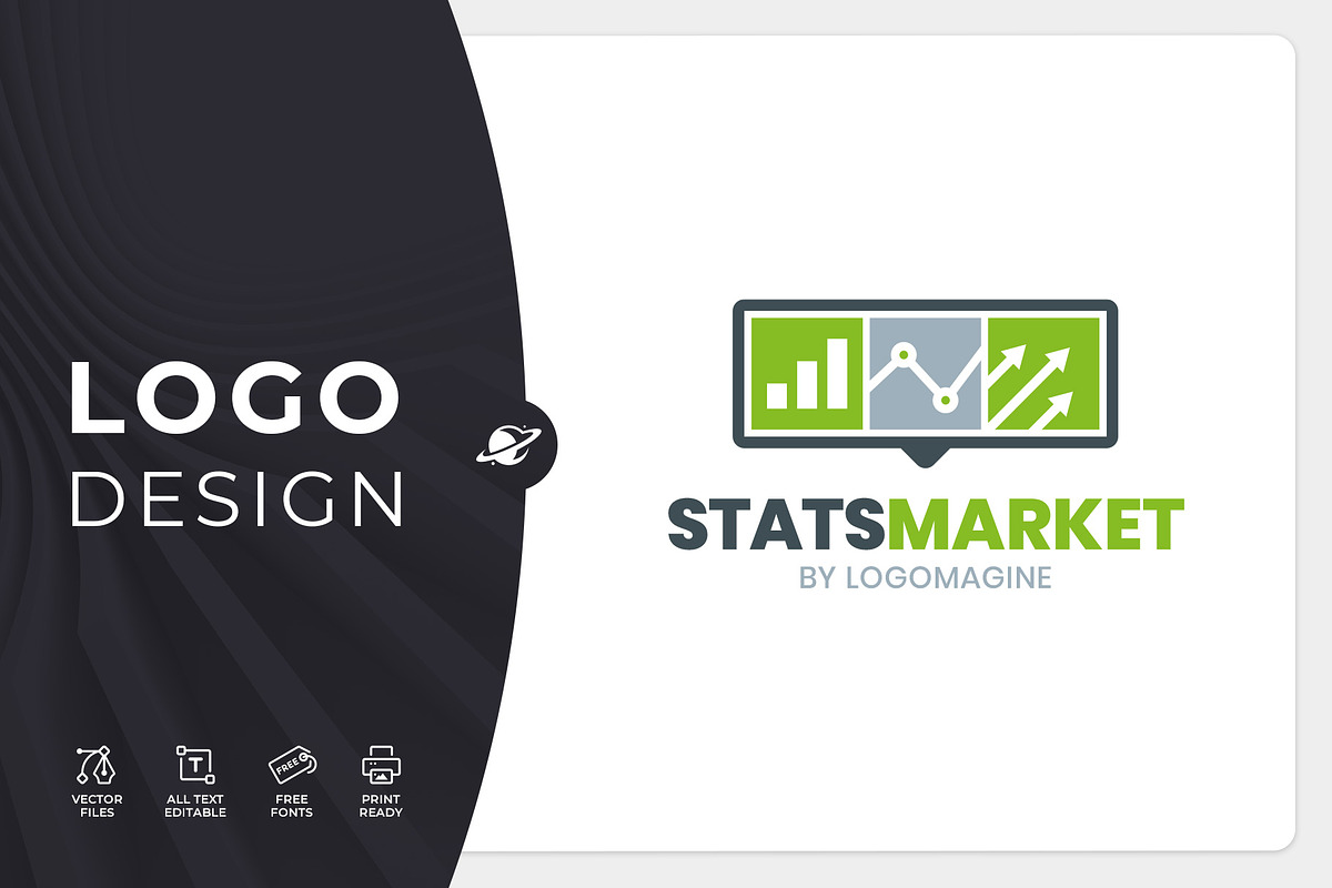Stats Market Logo Template, a Branding & Logo Template by LOGOMAGINE (Photo 1 of 13)
