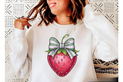 Cute Coquette Bow Strawberry Summer, an Illustration by Designking (Thumbnail 5 of 6)