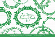 Green Round Lace Frames, an Illustration by Amanda Ilkov (Thumbnail 1 of 5)