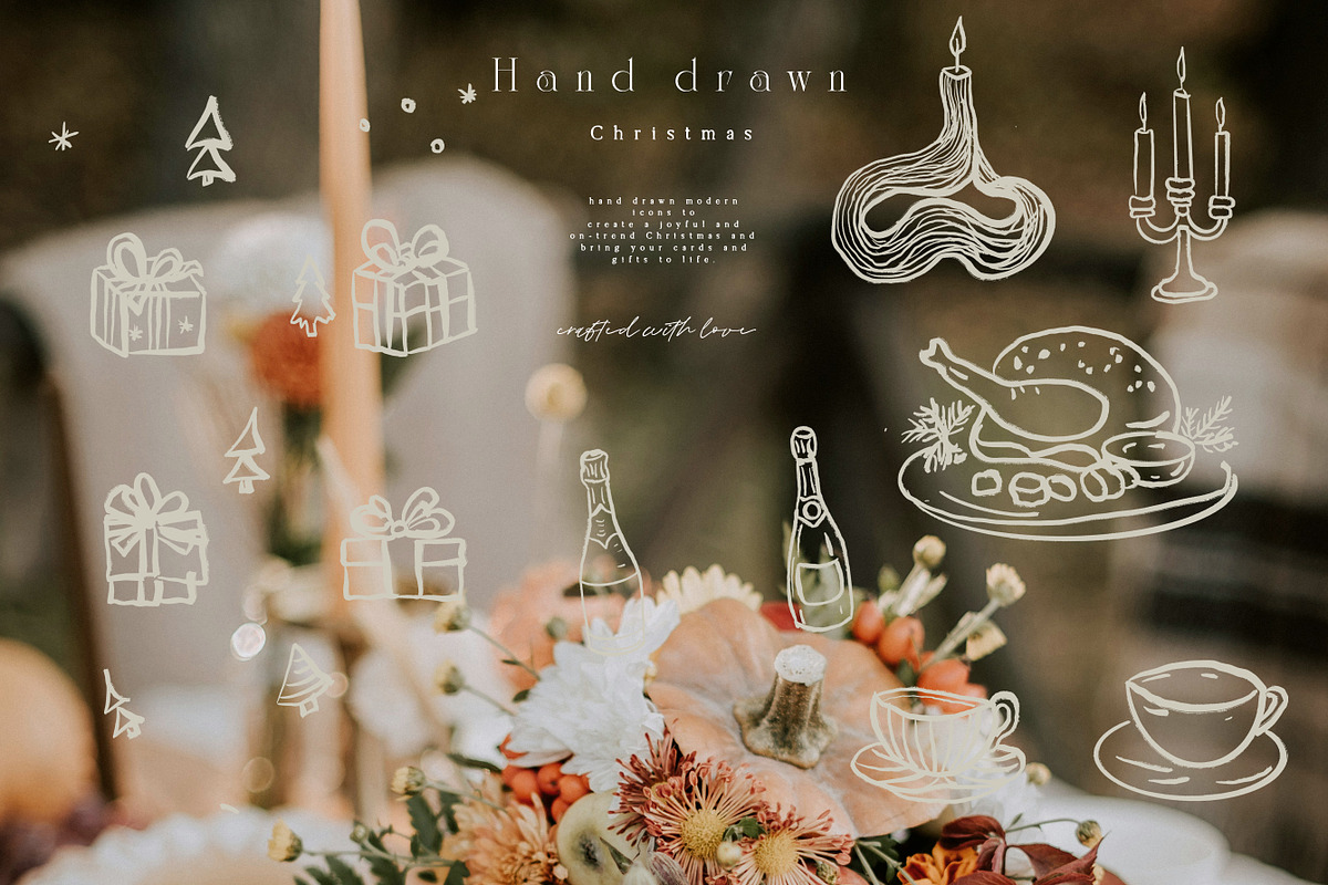 Hand Drawn Christmas Line Art Icons, an Object Graphic by Laras Wonderland (Photo 2 of 9)